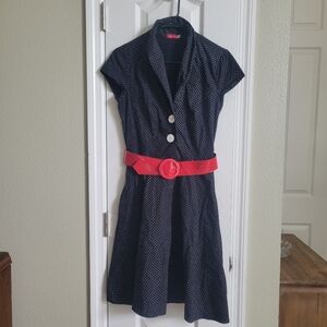 Ruby Rox retro dress polka dot 50s style size 6